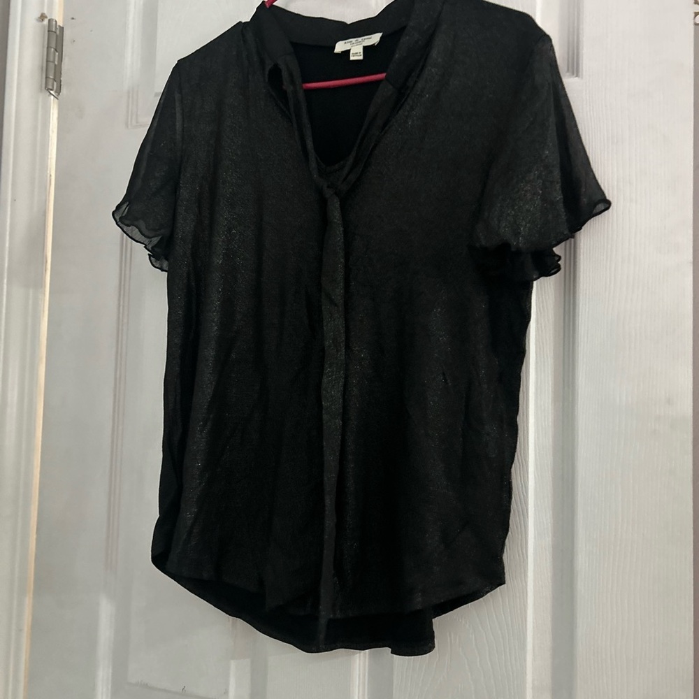 Kim & Cami Black Sheer Blouse